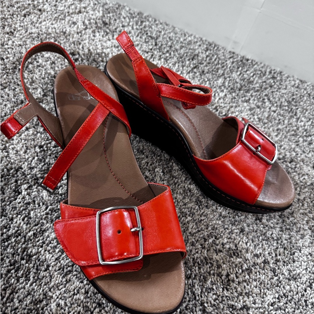 Dansko Red Buckle Sandals